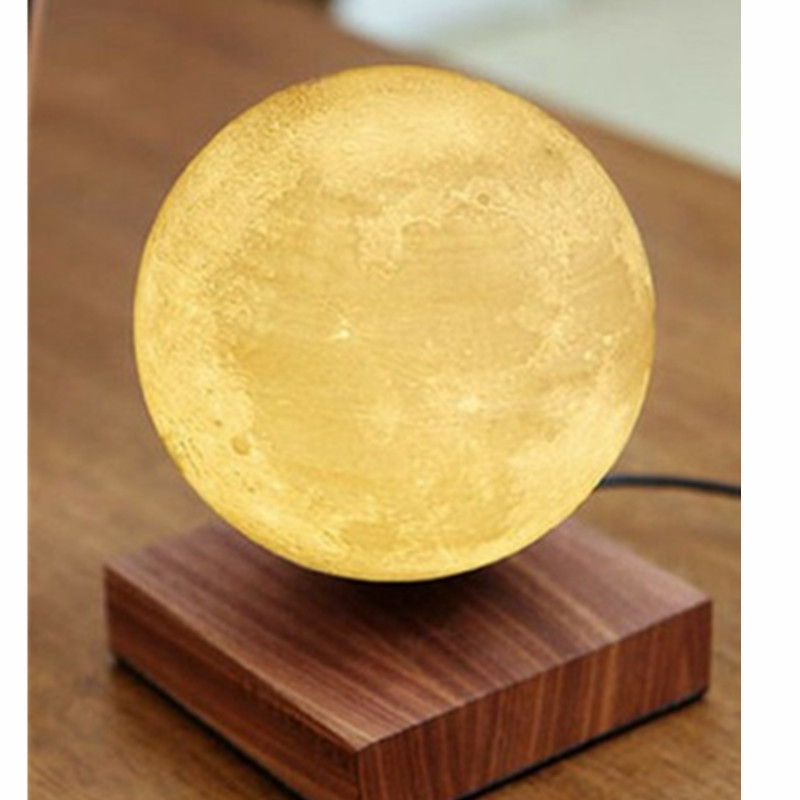 lampada a levitazione magnetica in legno da 6 pollici luce lunare galleggiante per regalo