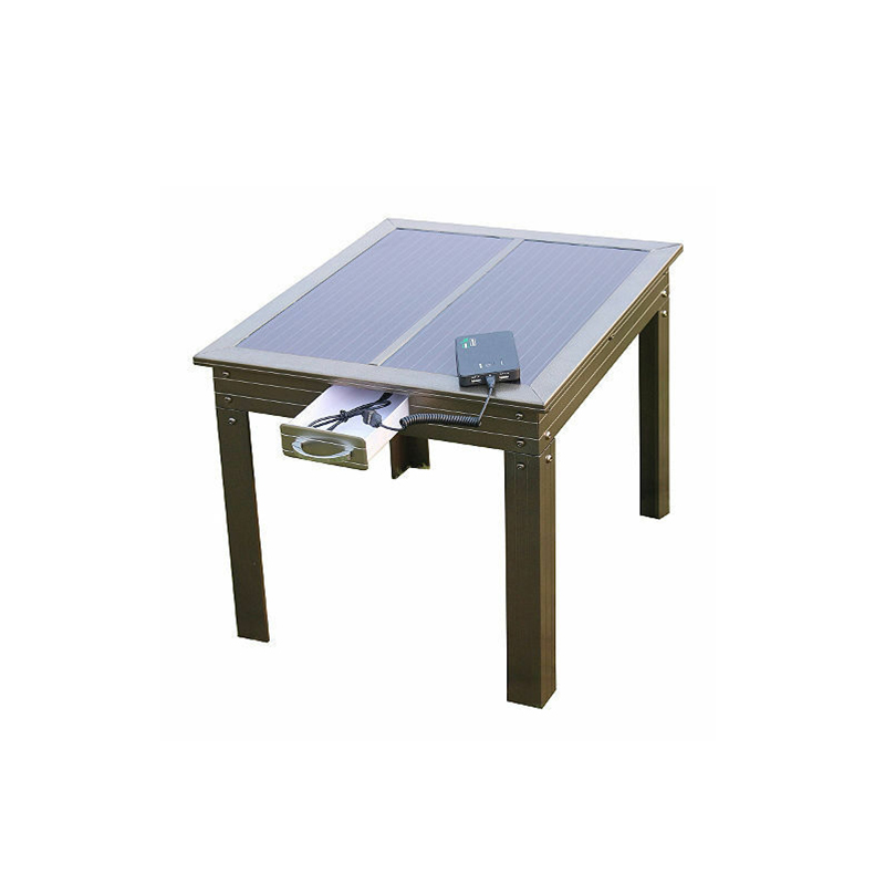 Solar Power Patio Table in Bronze w Powerbank 5 -Carici portatili