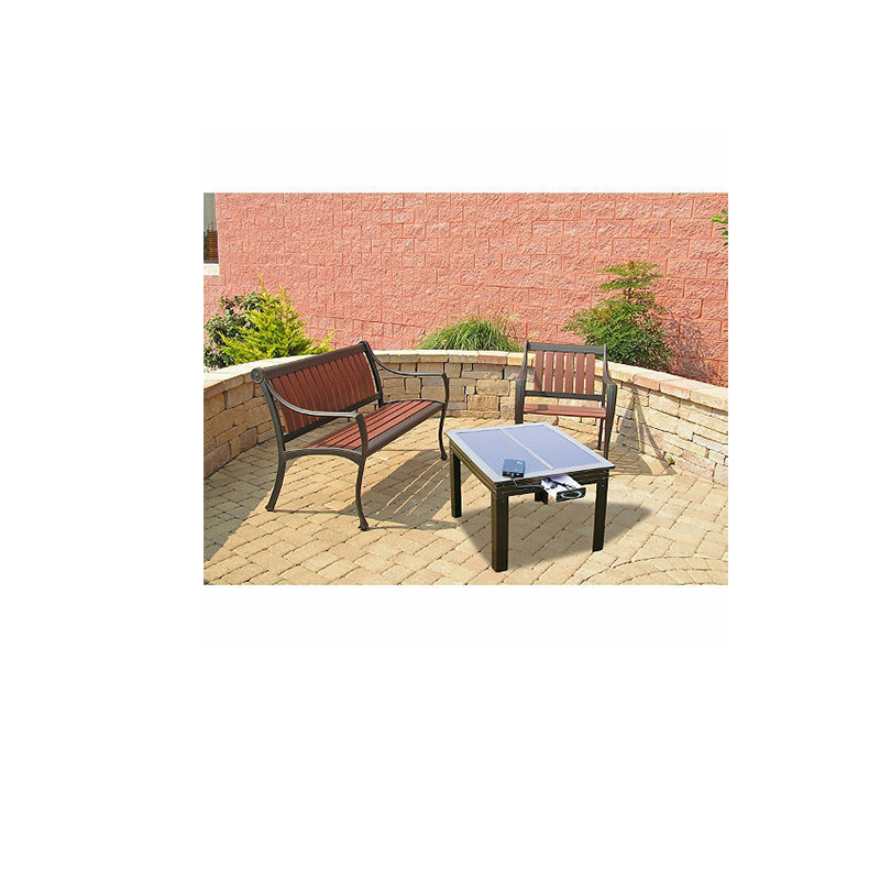 Solar Power Patio Table in Bronze w Powerbank 5 -Carici portatili