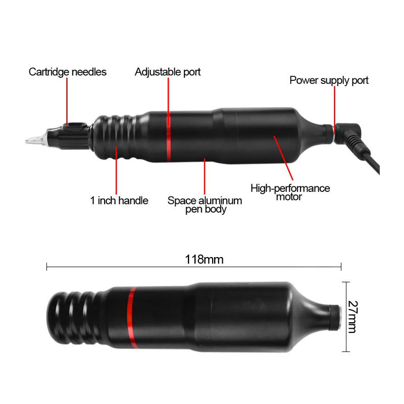 Trucco Tattoo Machine Pen Trucco Permanente Lip Eyeblin Eyeliner Microblading Forte potenza per l'alimentazione con aghi per tatuaggio