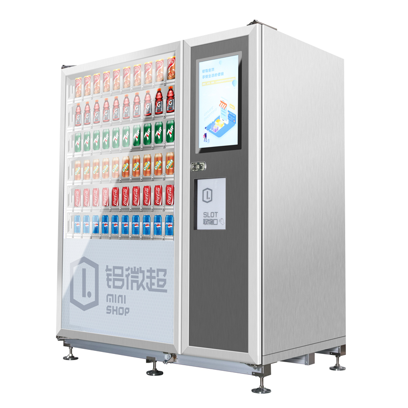 SWIFT Distributore automatico self-service pubblicitario combinato per bevande fredde automatiche nuovo negozio in alluminio con schermo LCD