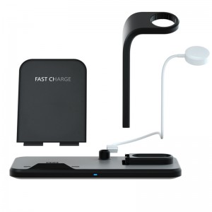 KPS-9303HC Caricabatterie wireless per telefono 3in1 Qi veloce 10W personalizzato per Iwatch e airpods
