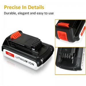 Batterie ricaricabili Li-ion 2000mAh 20V per Black \u0026 Decker LB20, LBX20, LBX4020, LB2X4020