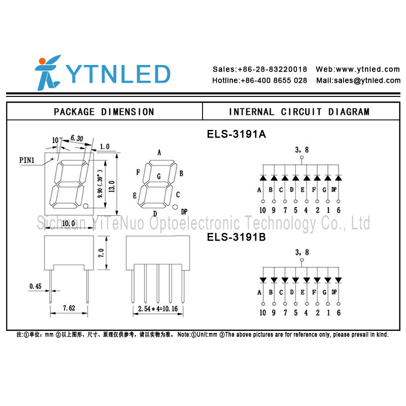 Display a LED a 7 segmenti rosso a 7 cifre da 0,39 pollici, tubo digitale