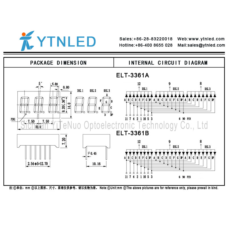 Display a LED a 7 segmenti rosso a 3 cifre da 0,36 pollici, tubo digitale