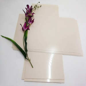 Foglio di plastica del poliestere dell'ANIMALE DOMESTICO dell'ANIMALE DOMESTICO di colore dell'albicocca di alta qualità 0.5mm per mobilia