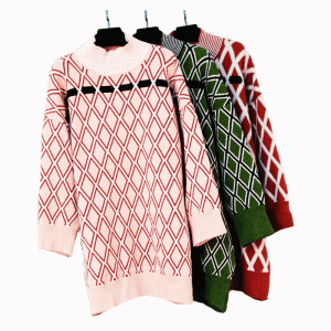 Abito maglione lavorato a maglia mezza manica Plus donna