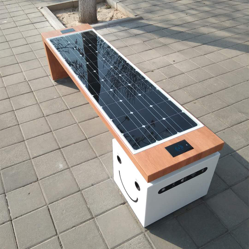 Smart Metal Park Bench Caricabatterie per telefono a energia solare e materiale pubblicitario