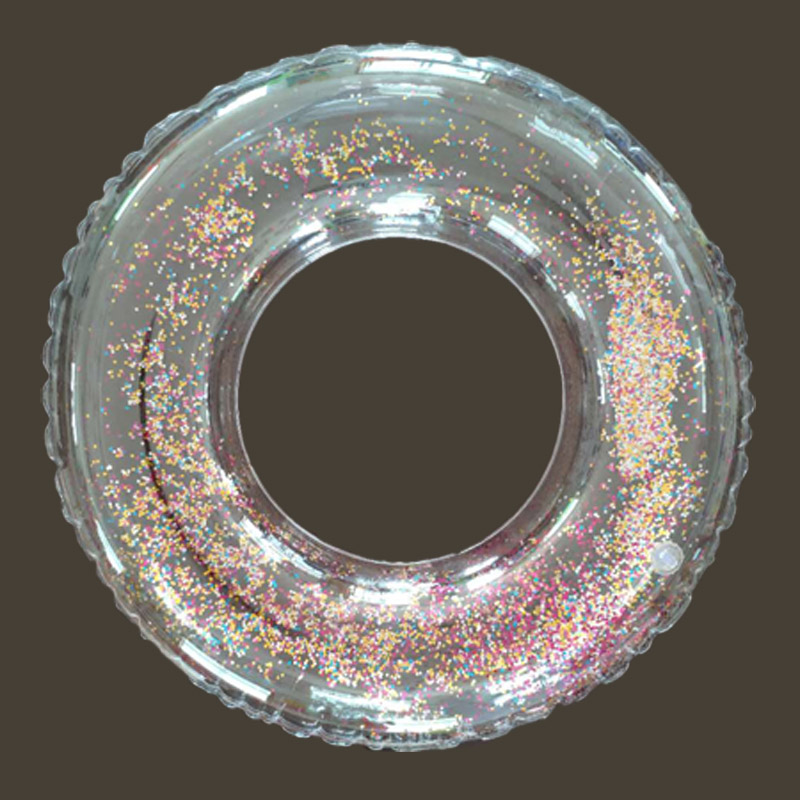 Anello da piscina gonfiabile trasparente per piscina con glitter per bambini