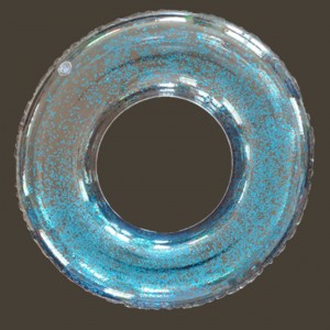 Anello da piscina gonfiabile trasparente per piscina con glitter per bambini
