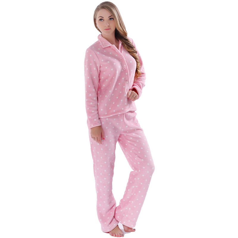 Pigiama adulto in pile stampato da donna