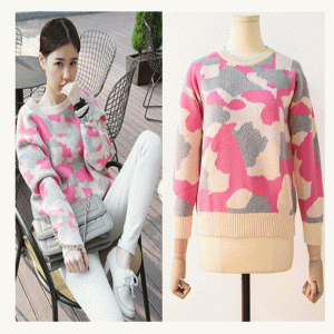 Maglieria pullover pullover di jacquard caldi in misto lana stile coreano