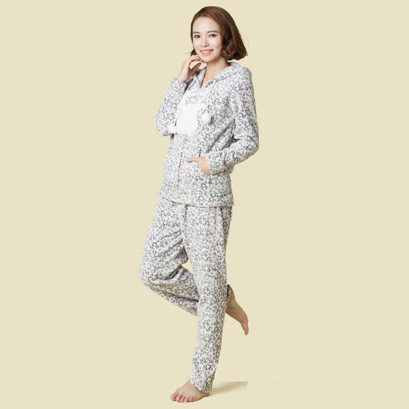 Set per pigiama adulto in fleece stampato da donna