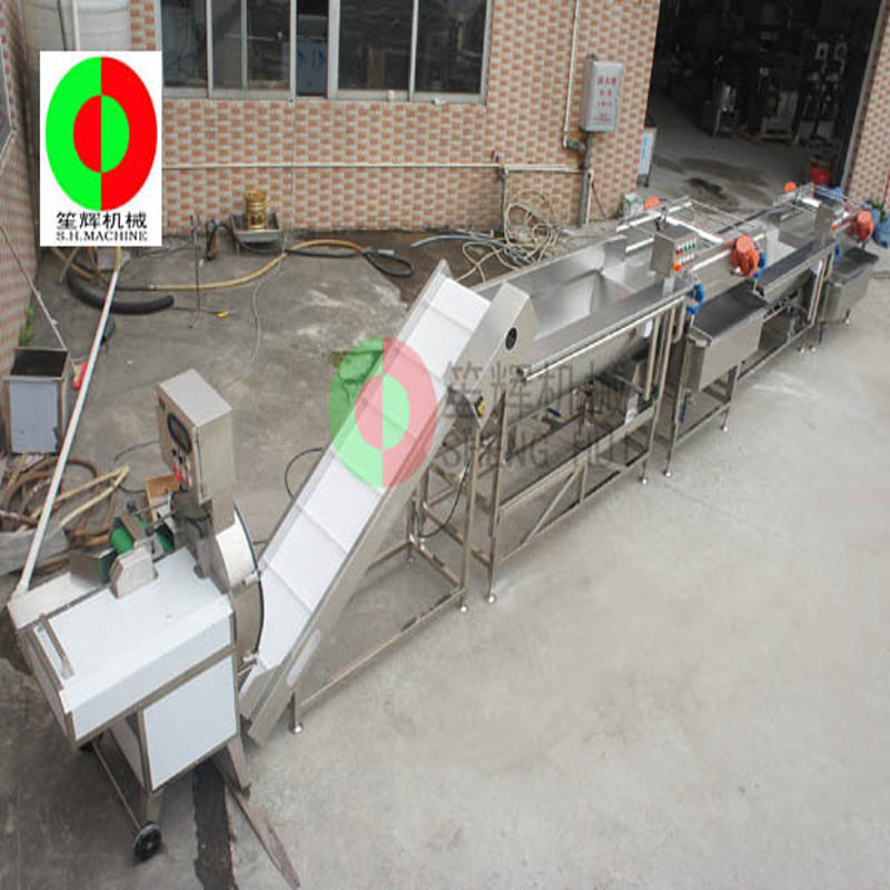 Smistamento di frutta e verdura Pulizia dell'acqua pre-refrigerata acqua fresca / ozono a residui di pesticidi pulizia linea di produzione di essiccazione all'aria