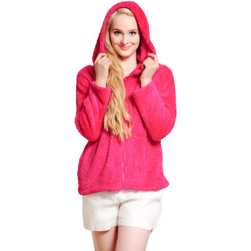 Felpa donna con cappuccio e felpa con cappuccio in caldo rosa