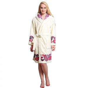 Donne Posizione Stampata Robes Flanella Fleece Pigiama Donna Pigiama con cappuccio