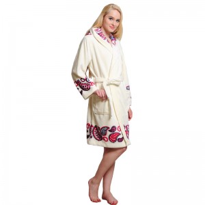 Donne Posizione Stampata Robes Flanella Fleece Pigiama Donna Pigiama con cappuccio