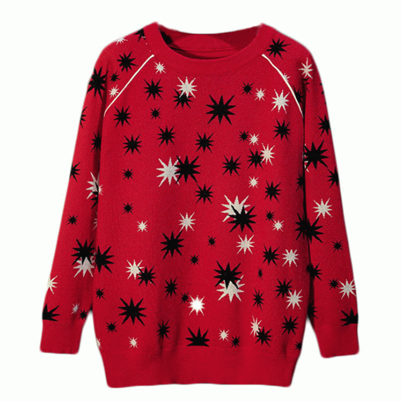 2019 Nuova maglia a maniche raglan a maniche larghe a stelle esplosive
