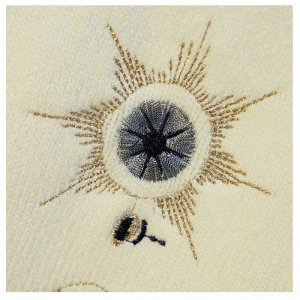 2019 Largo lavoro pesante Pelliccia d'oro Luxy stellato ricamo girocollo spesso maglia maglione