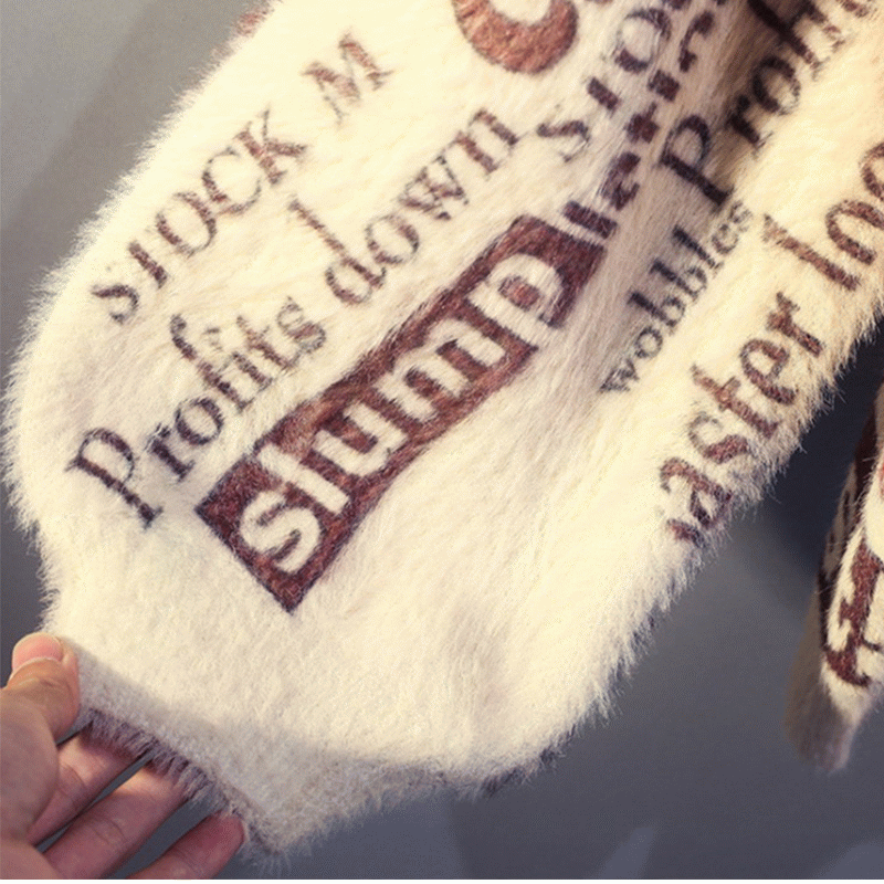 Maglione di lana lavorata a maglia Pullover delle signore della manica della lanterna della lanterna allentata della lanterna di inverno d'imitazione su ordinazione 2019