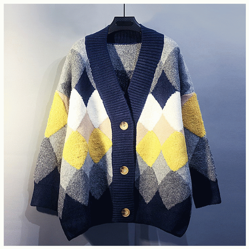 Maglioni lavorati a maglia a maniche lunghe da donna con motivo autunno inverno Jacquard New Design Plus