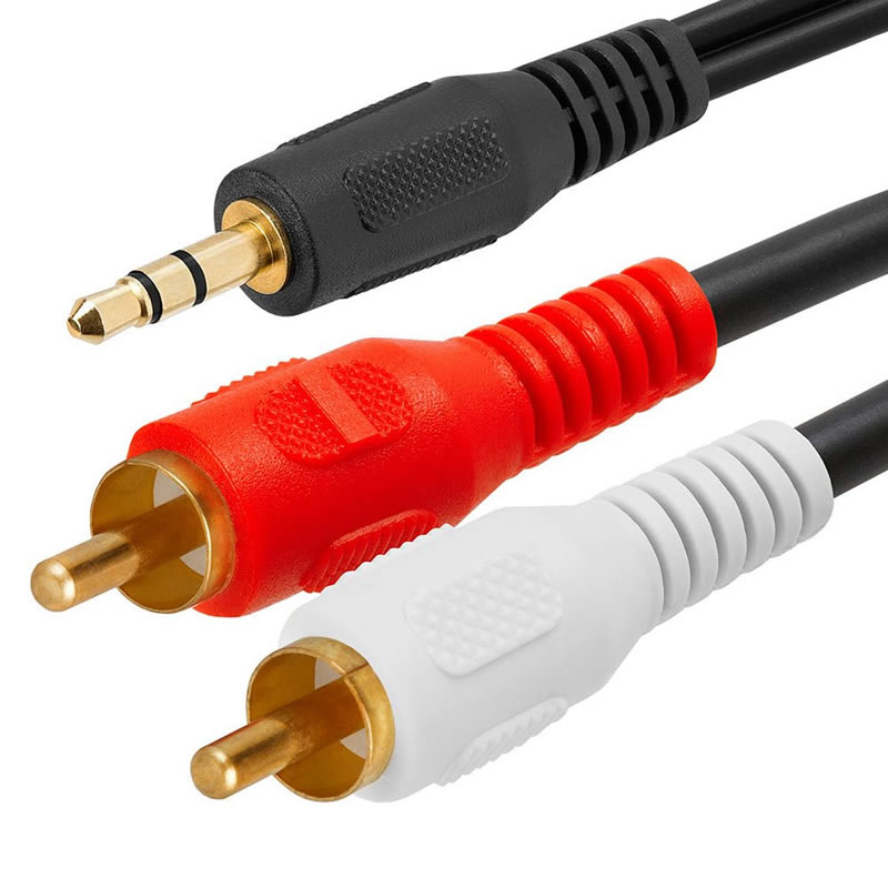 Cavo adattatore audio stereo maschio RCA da 3,5 mm a 2 vie
