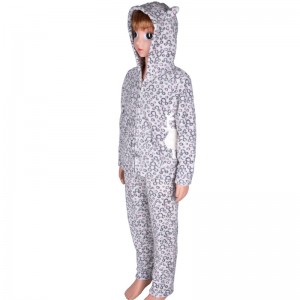 Set di pigiama stampato ricamo in pile di corallo per bambini