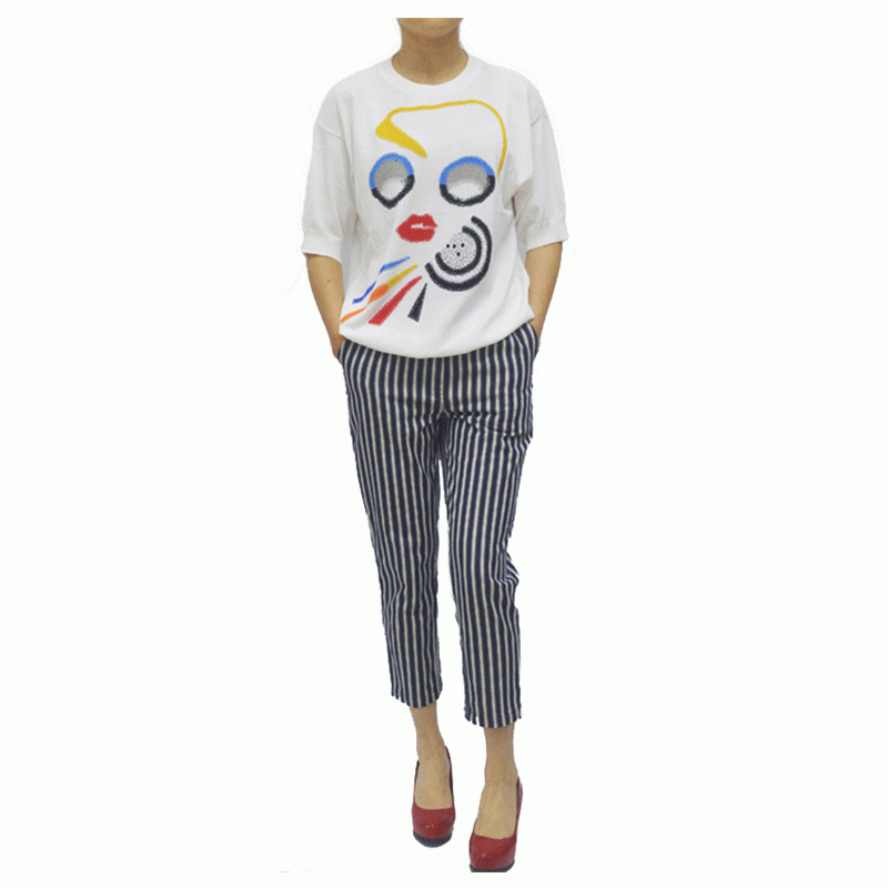 Maglioni a maglia sottile jacquard rossi personalizzati