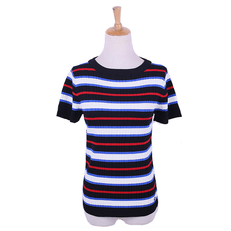 Maglione a manica corta da donna Summer Thin Mutiful Stripes