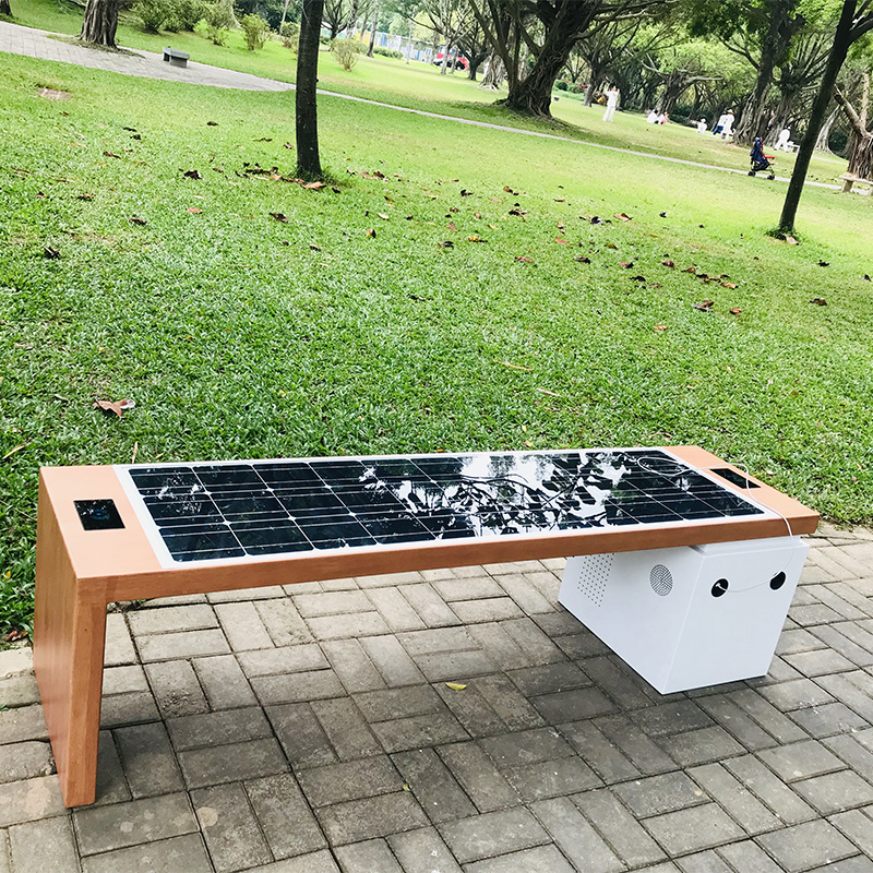 Sedili a panchina da giardino in metallo con illuminazione solare ad energia solare per parchi e strade