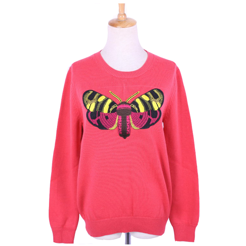 Maglione di lana lavorato a maglia con patch cucito su misura per le signore