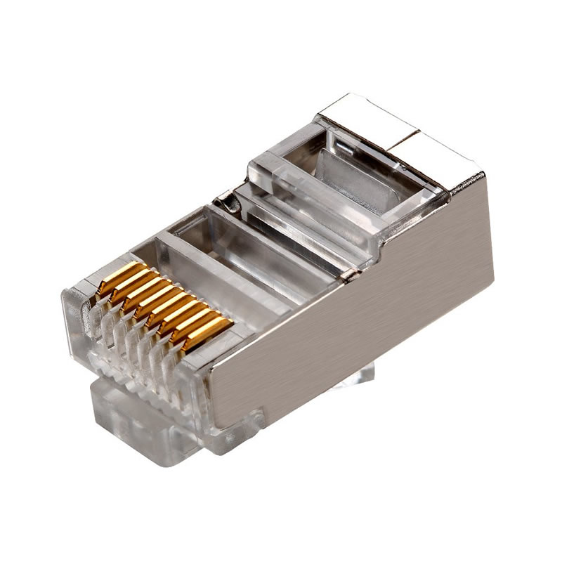 Connettore RJ45 CAT5E Connettore Ethernet a crimpare CAT6 STP 8P8C Tappi a testa modulare di cristallo