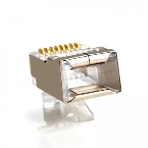 Connettore RJ45 CAT5E Connettore Ethernet a crimpare CAT6 STP 8P8C Tappi a testa modulare di cristallo