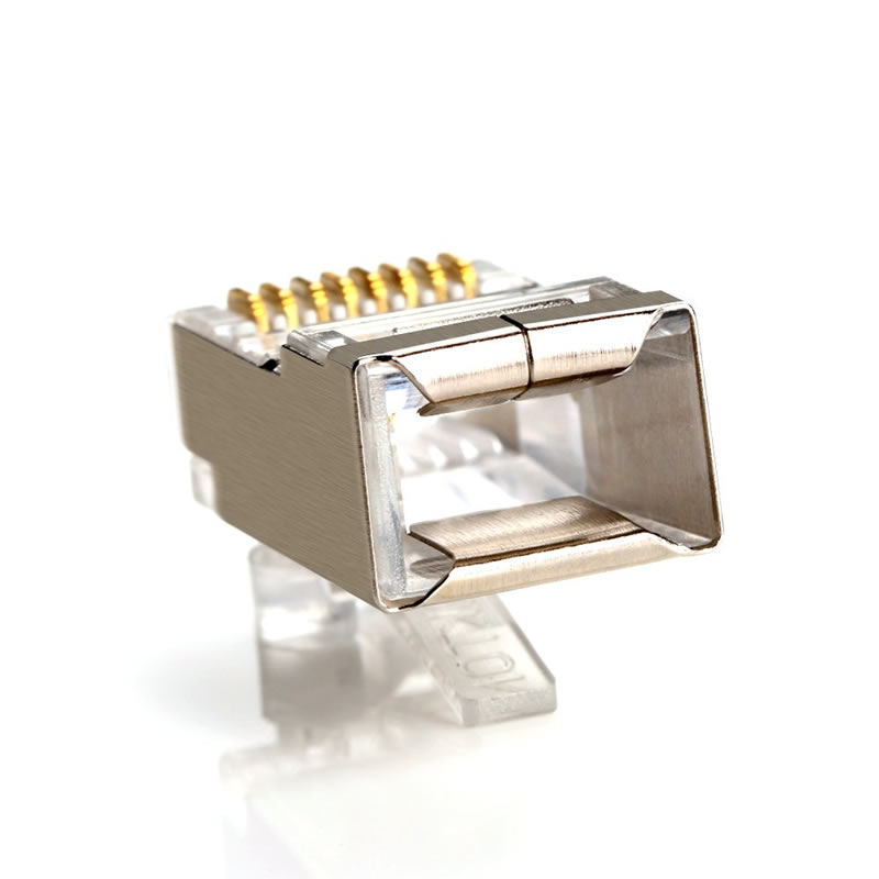 Connettore RJ45 CAT5E Connettore Ethernet a crimpare CAT6 STP 8P8C Tappi a testa modulare di cristallo
