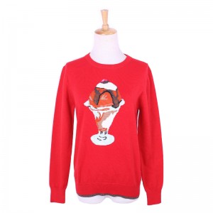 Maglioncino Pullover donna in puro cotone con motivo jacquard 100% cotone