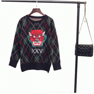 Pullover di maglia lavorata a maglia a maglia spessa per computer caldo inverno con patchwork