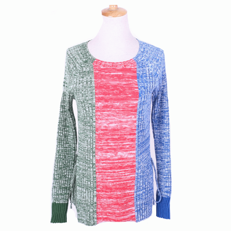 Maglione in cotone 100% triplicato Pullover donna lungo corpo maglione 2018