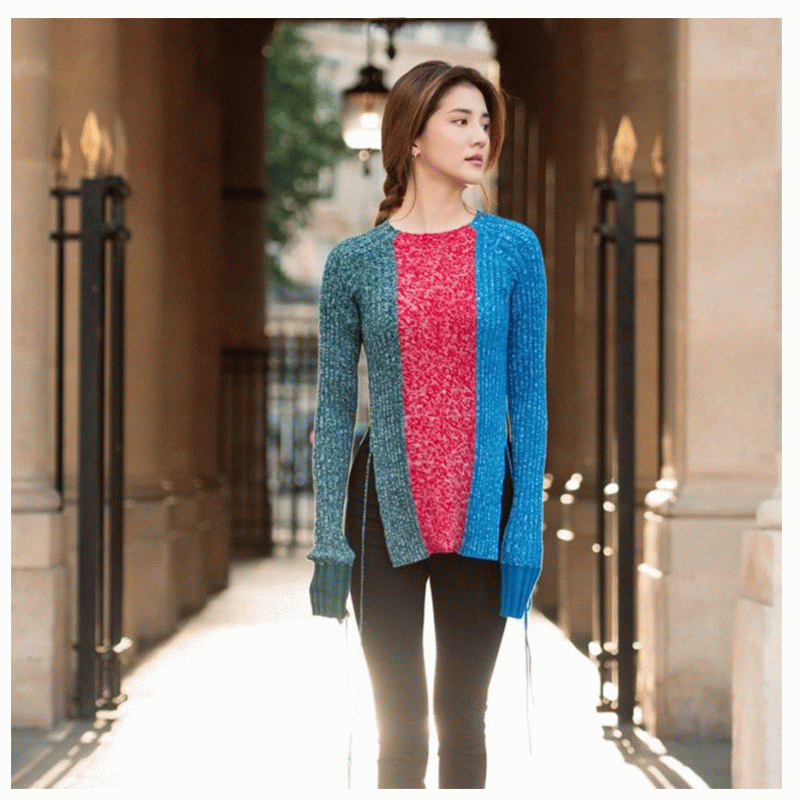 Maglione in cotone 100% triplicato Pullover donna lungo corpo maglione 2018