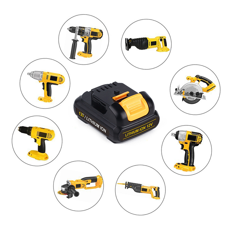 Batteria ricaricabile per strumento ricaricabile Li-ion 12V 2000mAh per Dewalt DCB120, DCB121
