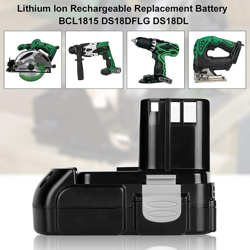 Batterie per trapano elettrico Li-Ion 18V 2000mAh Repalcement per Hitach BCL1815, BCL1820