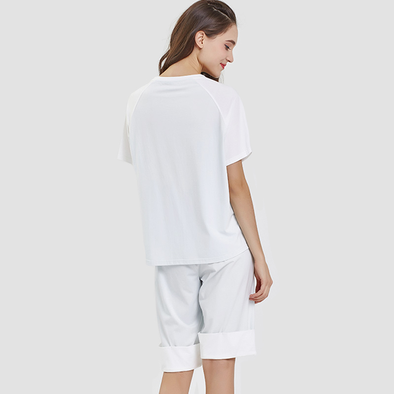 Pigiama da ricamo in tessuto modal Jersey da donna