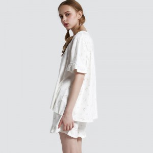 Set pigiama Single Jersey in cotone-spandex stampato da donna