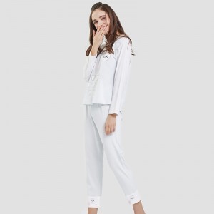 Set di pigiama in jersey di cotone e spandex stampati in posizione donne