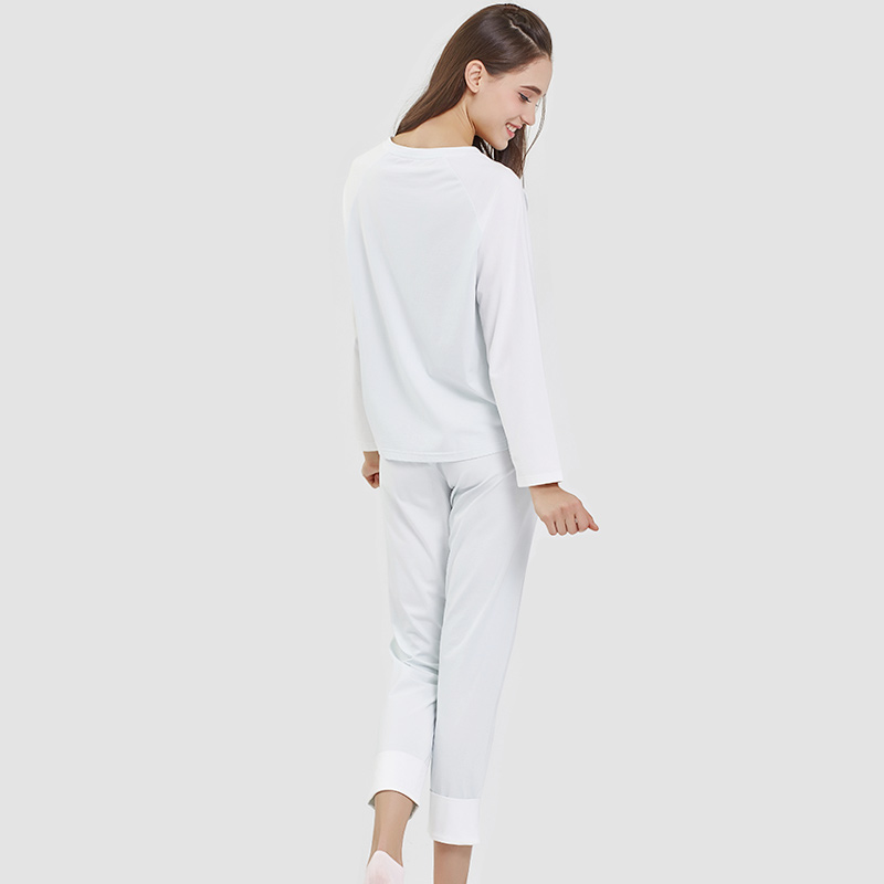 Set di pigiama in jersey di cotone e spandex stampati in posizione donne