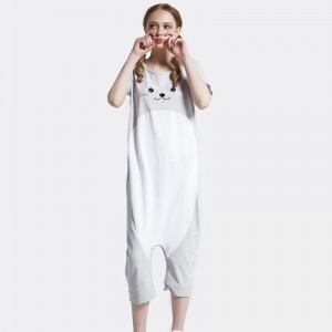 Maglia da donna in cotone ricamato con elastan e spandex