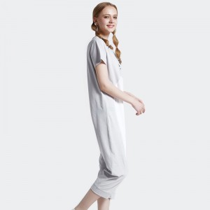 Maglia da donna in cotone ricamato con elastan e spandex