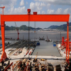 Gru a cavalletto a doppia trave per la costruzione navale