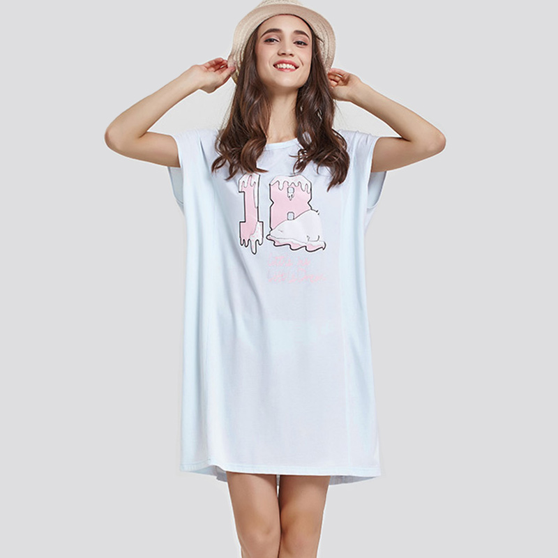 T-shirt lunga da donna stampata in jersey