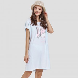 T-shirt lunga da donna stampata in jersey