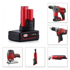 Batterie al litio 12V 5000mAh di ricambio per trapani a batteria Milwaukee 48-11-2411 M12